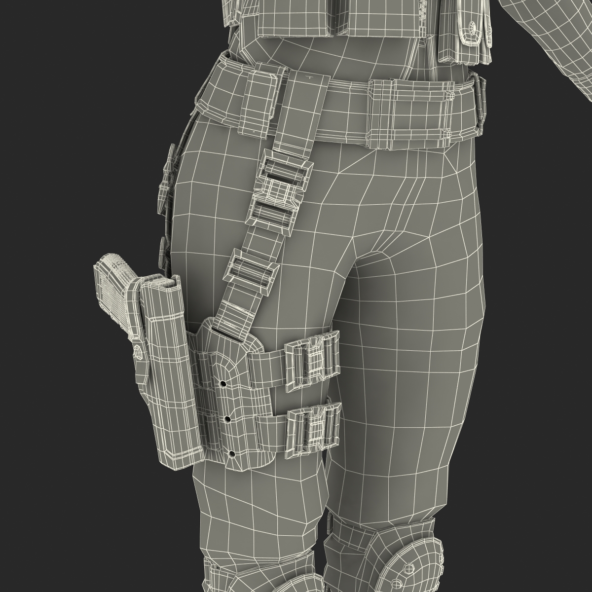 3D SWAT Woman Asian Rigged model