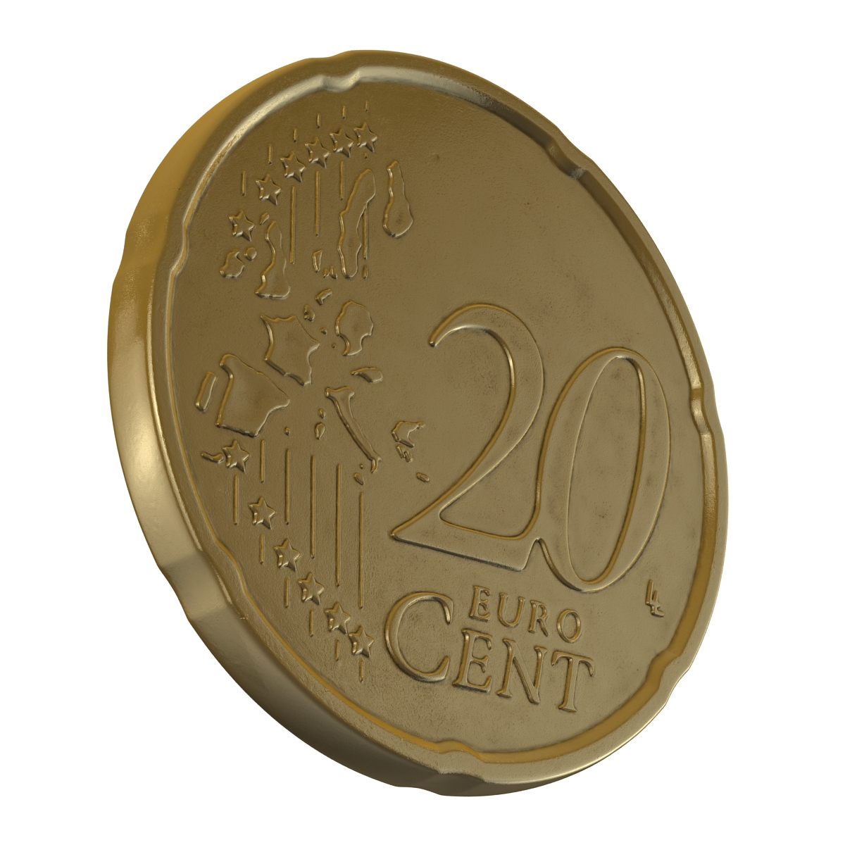 3D model Italian Euro Coin 20 Cent