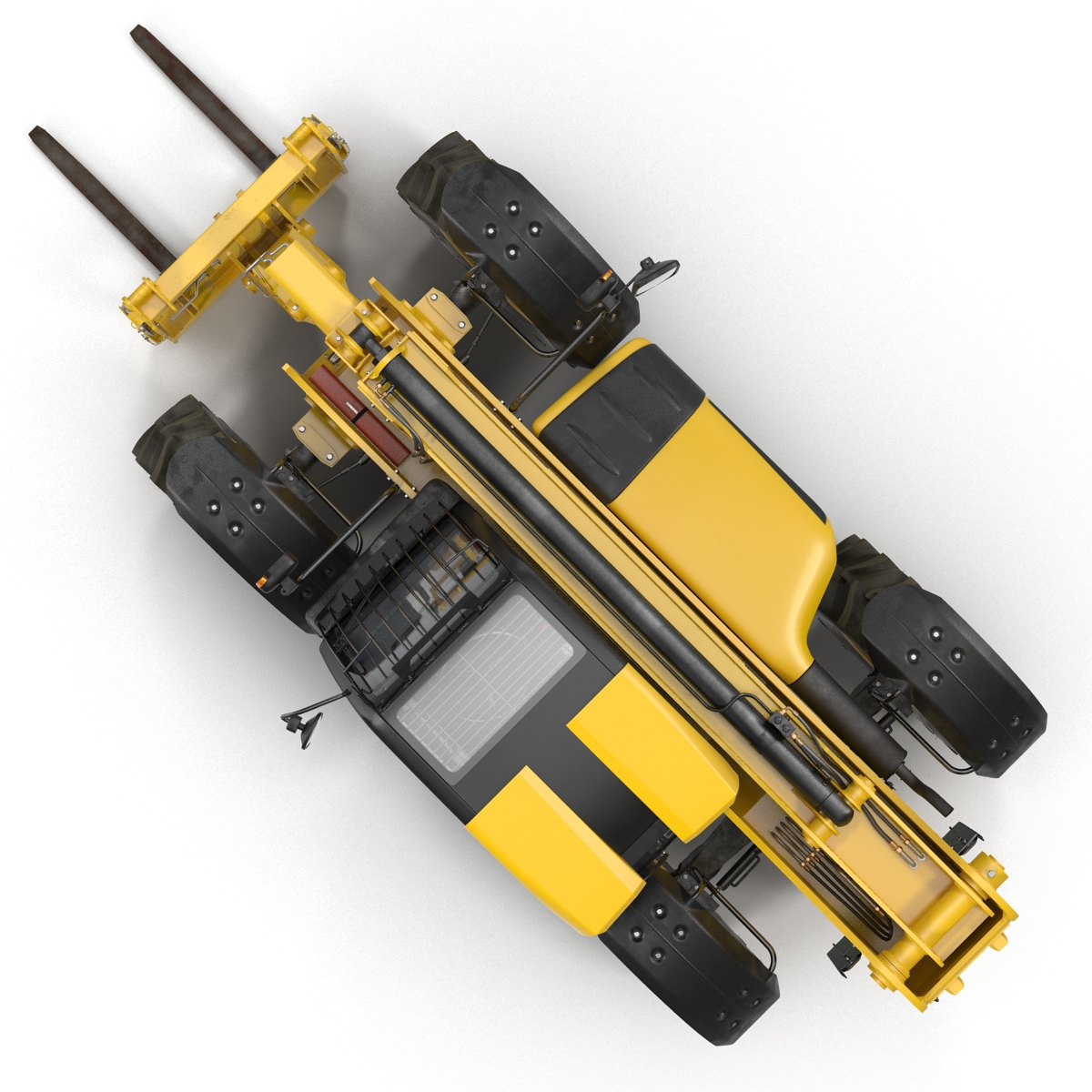 Telescopic Handler Forklift JCB 535 95 Yellow Rigged 3D