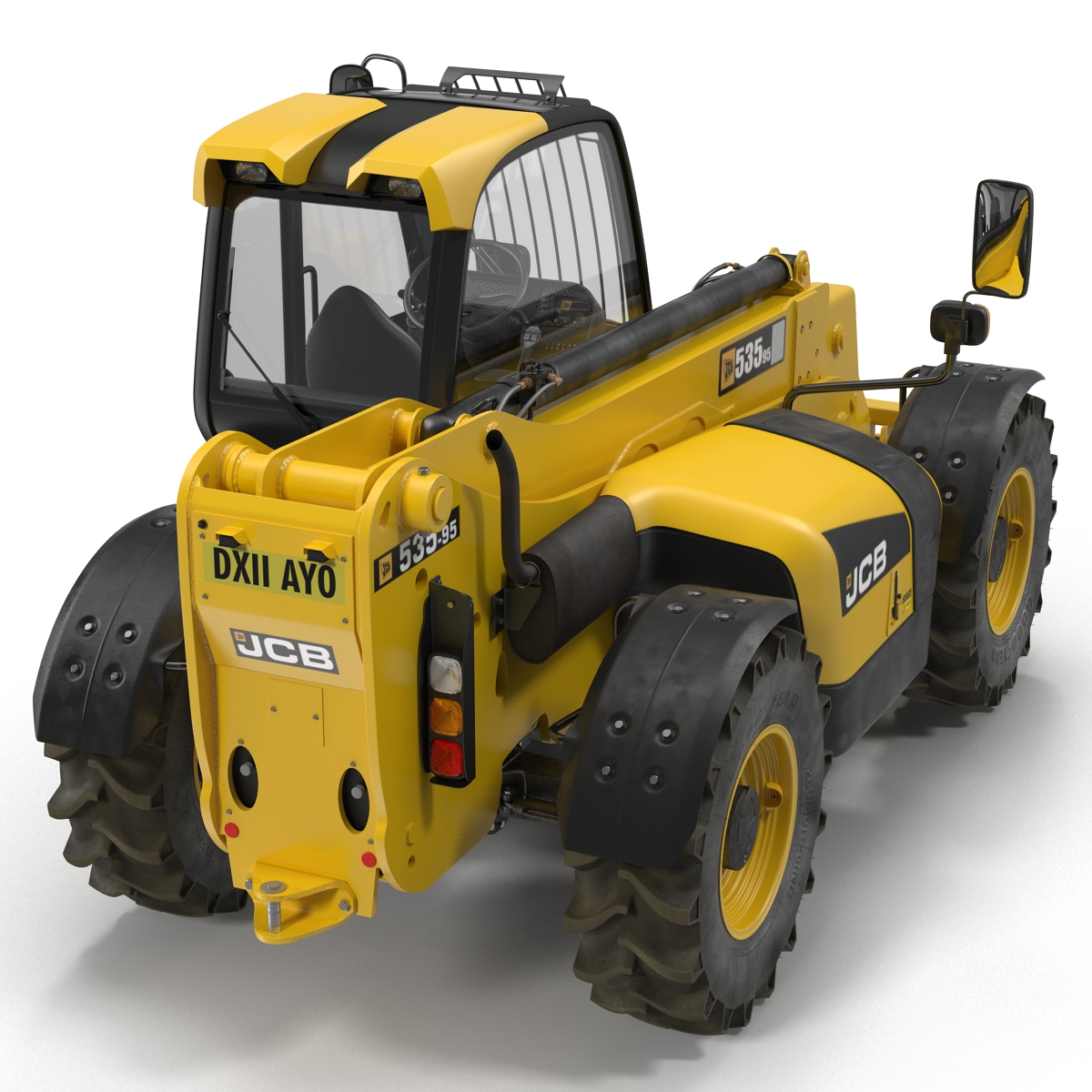 Telescopic Handler Forklift JCB 535 95 Yellow Rigged 3D