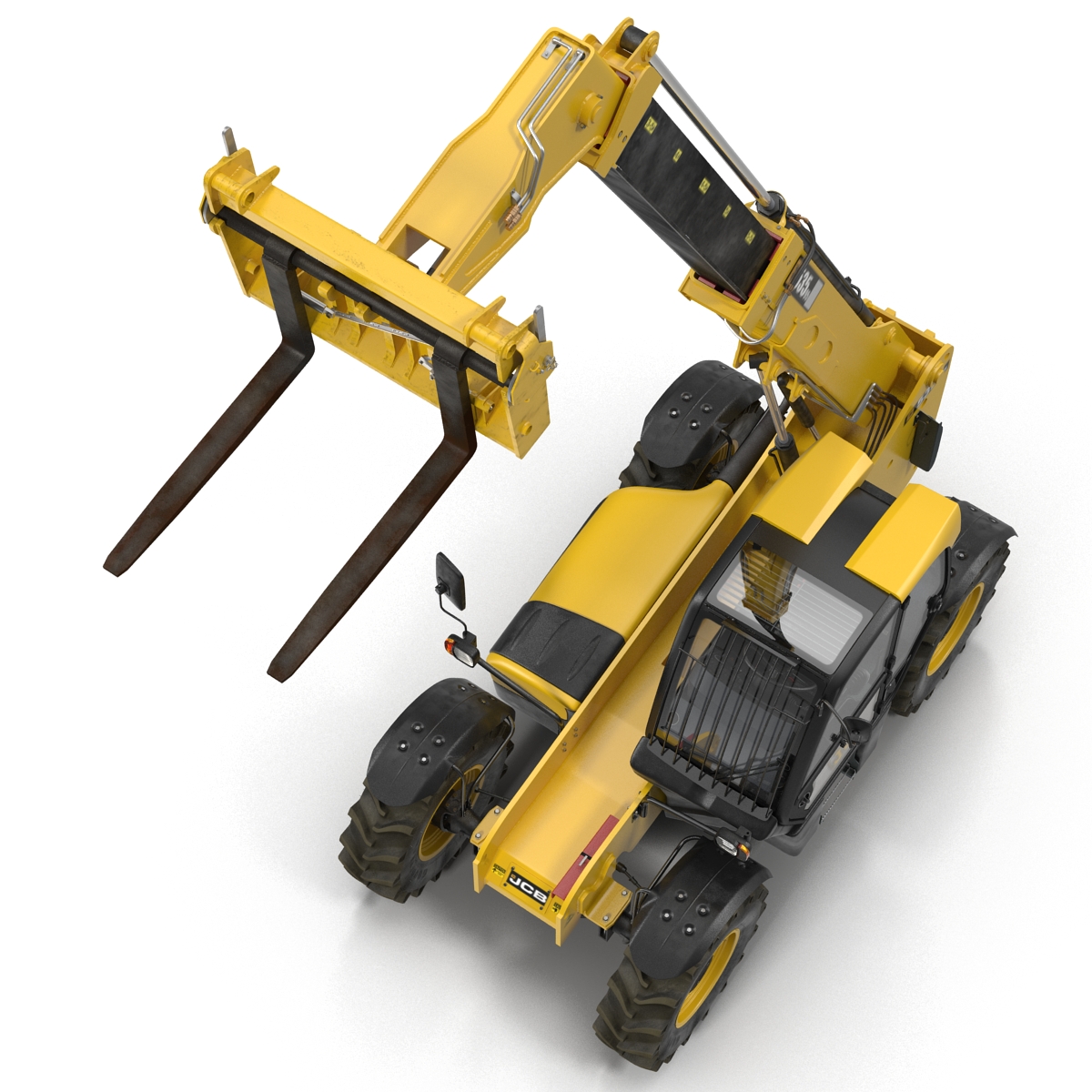 Telescopic Handler Forklift JCB 535 95 Yellow Rigged 3D