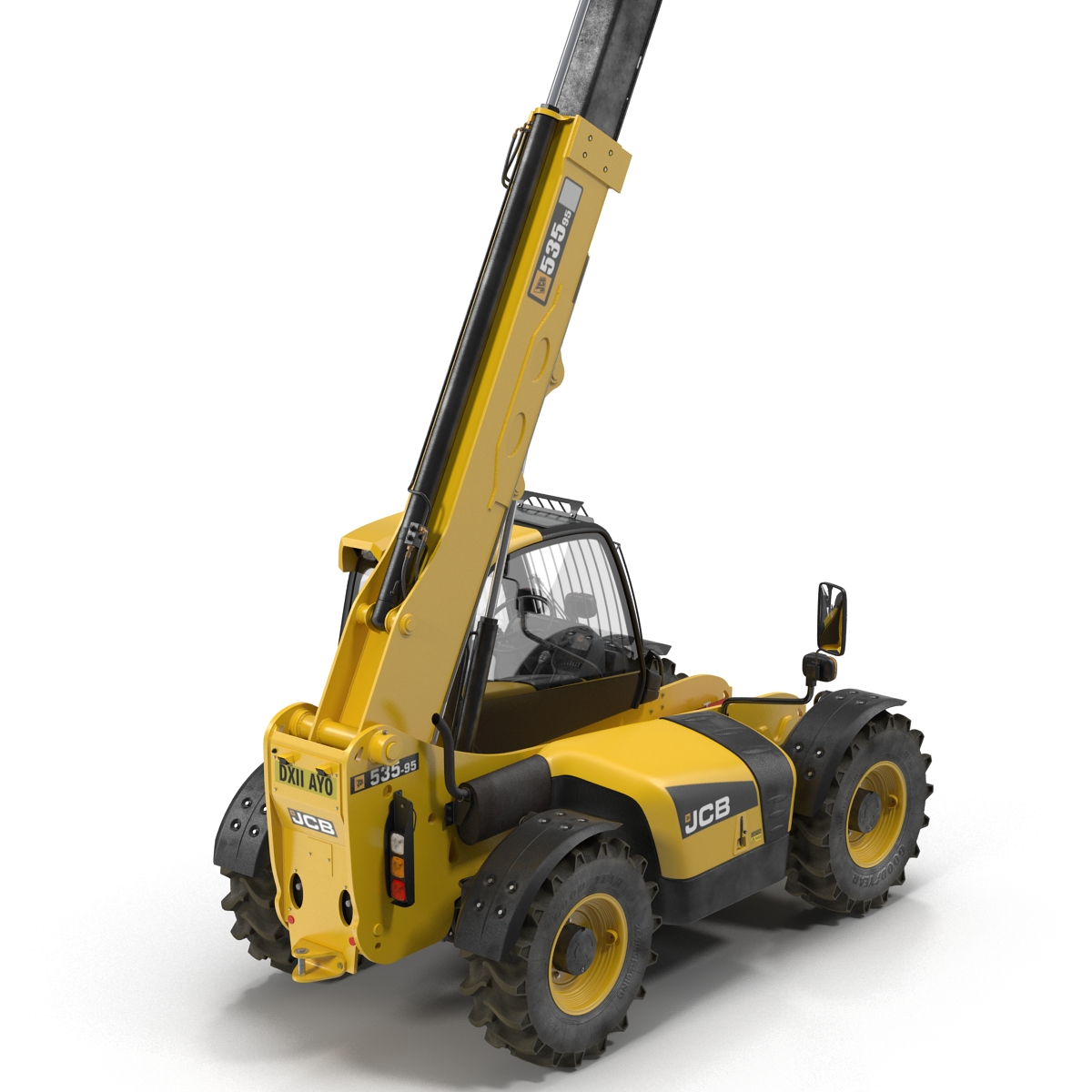 Telescopic Handler Forklift JCB 535 95 Yellow Rigged 3D