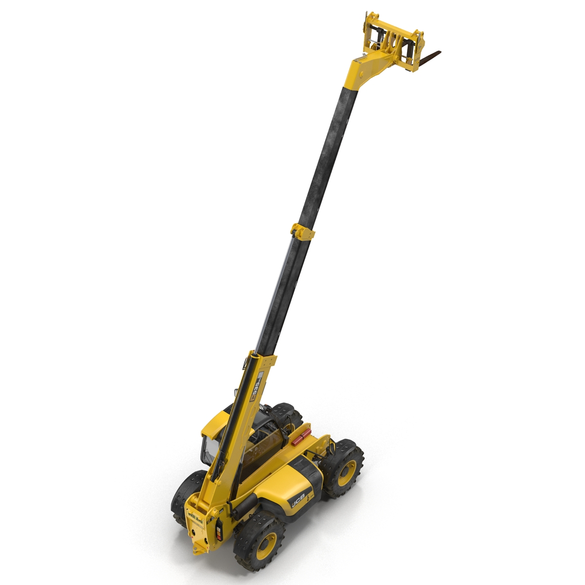 Telescopic Handler Forklift JCB 535 95 Yellow Rigged 3D