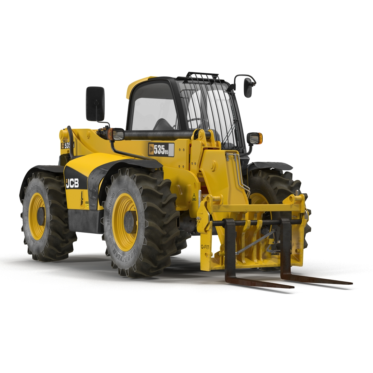 3D model Telescopic Handler Forklift JCB 535 95 Yellow