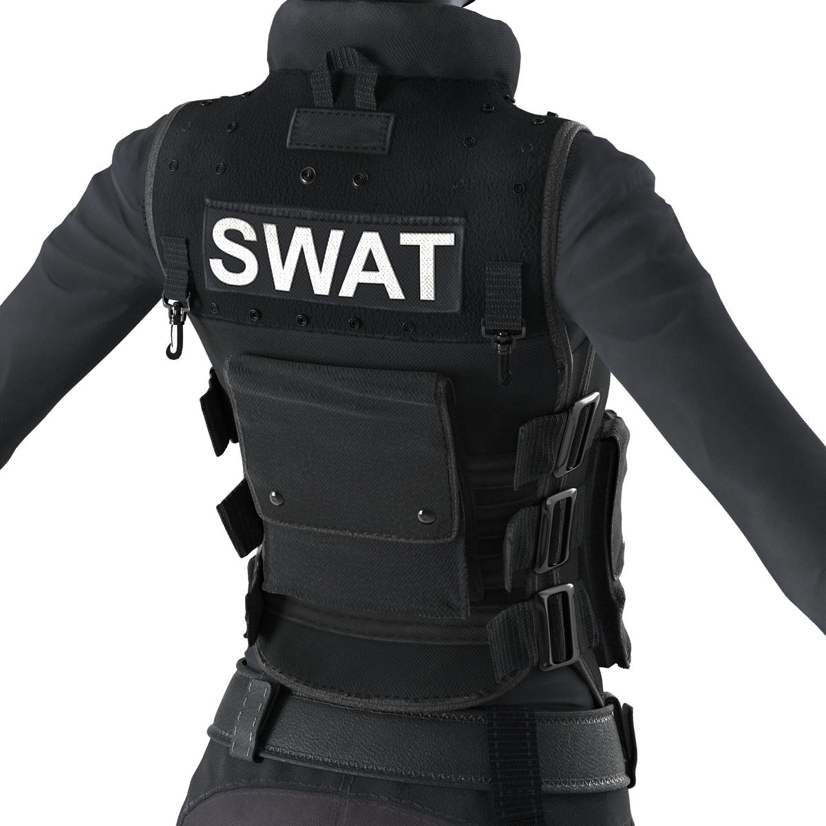 SWAT Woman Afro American 3D model