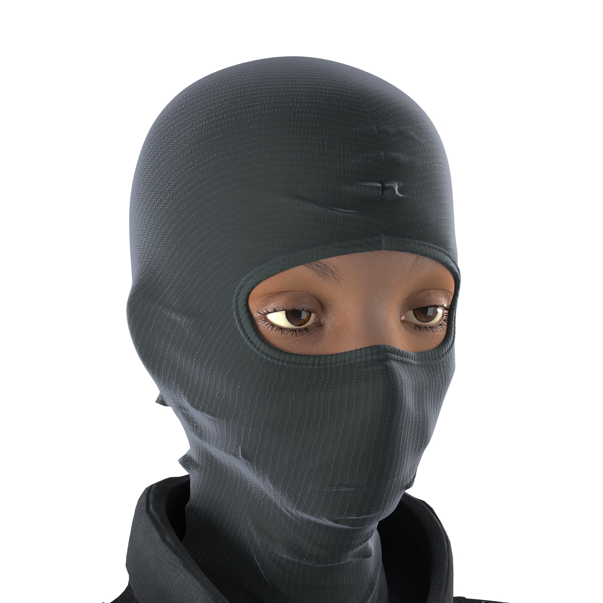 SWAT Woman Afro American 3D model