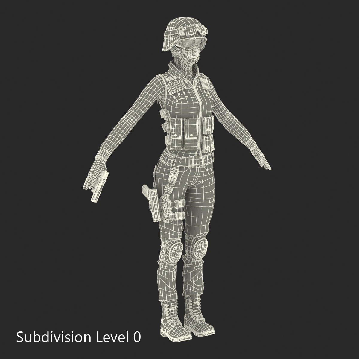 SWAT Woman Afro American 3D model