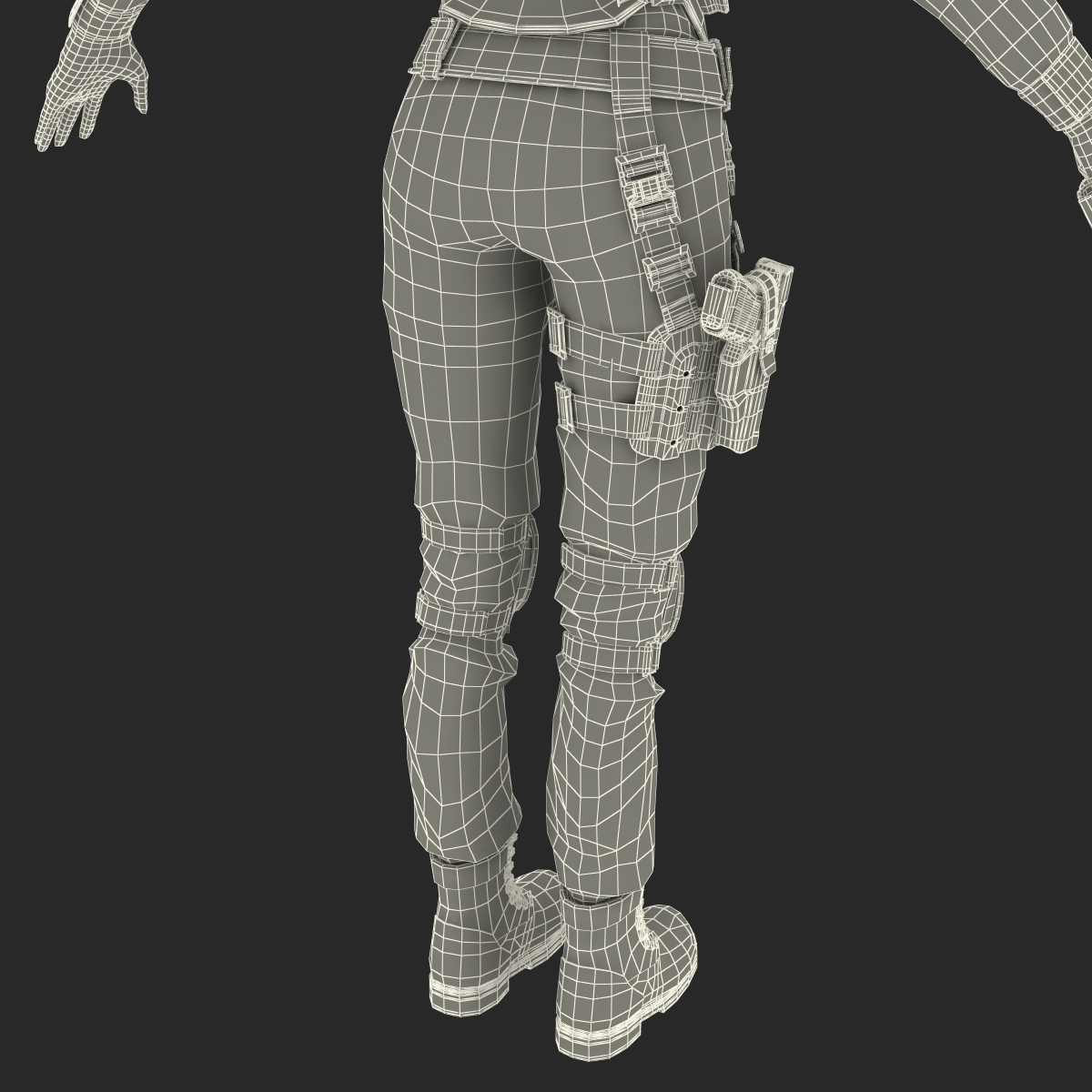 SWAT Woman Afro American 3D model