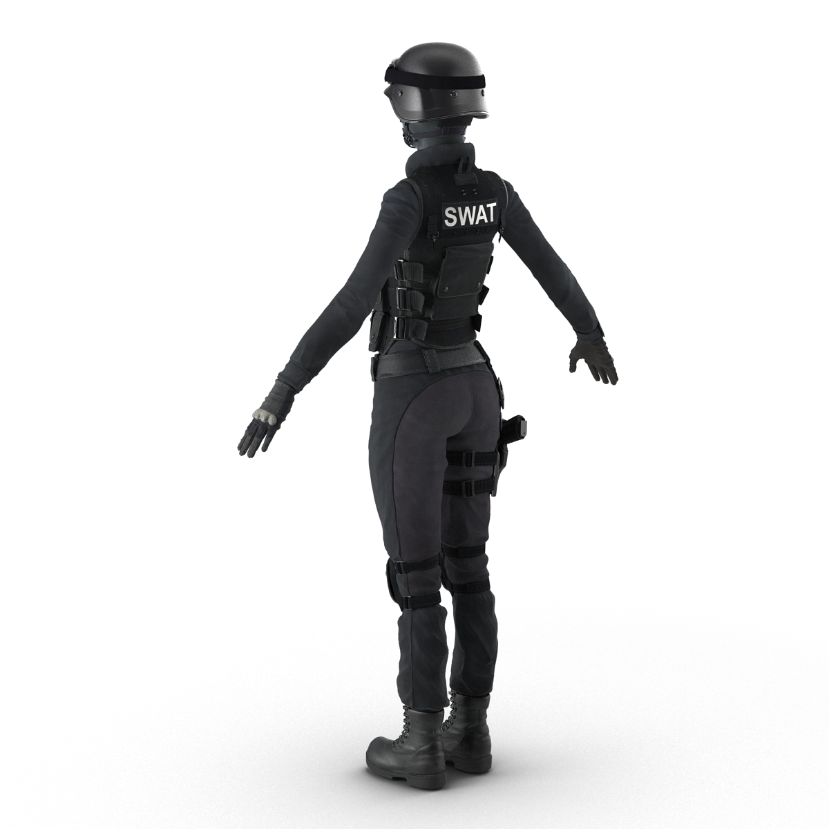 3D SWAT Woman Afro American 2