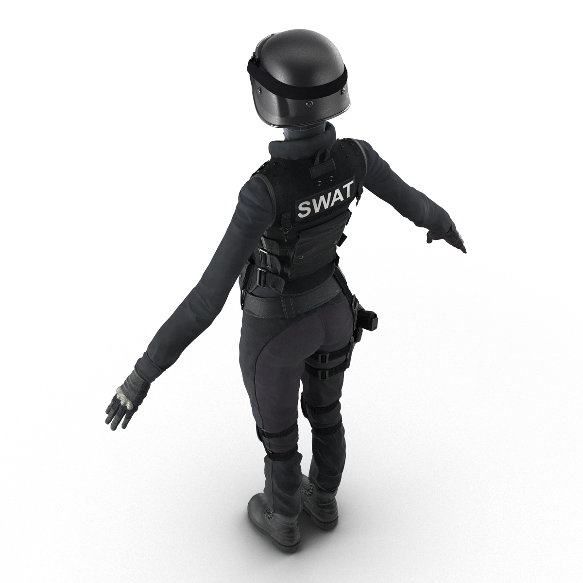 3D SWAT Woman Afro American 2