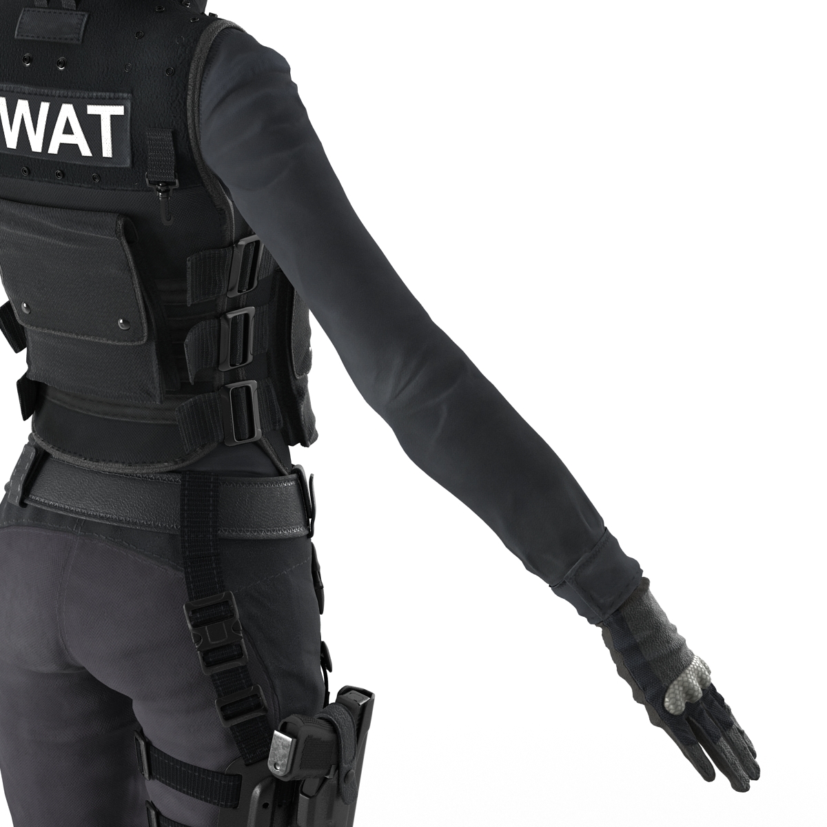 3D SWAT Woman Afro American 2