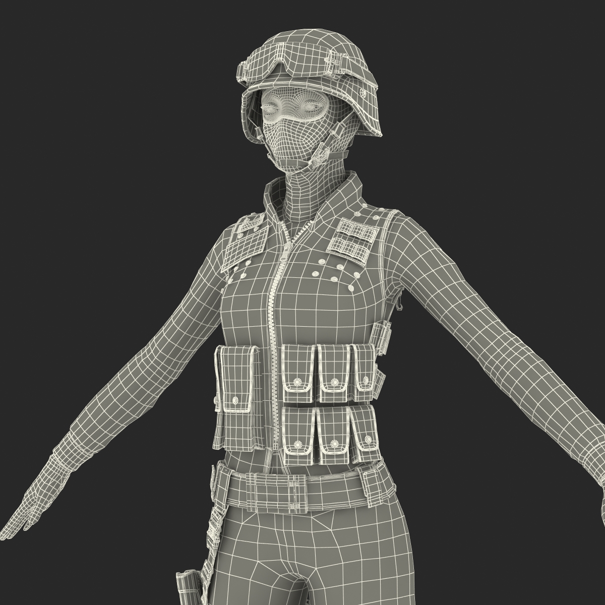 3D SWAT Woman Afro American 2