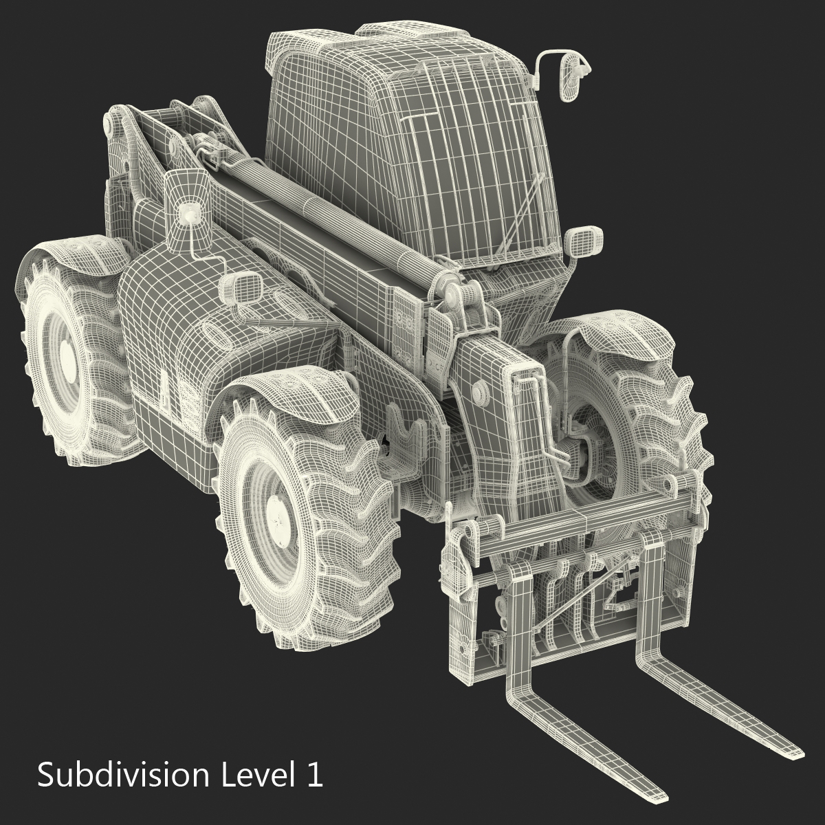 3D Telescopic Handler Forklift Generic Rigged for Cinema 4D