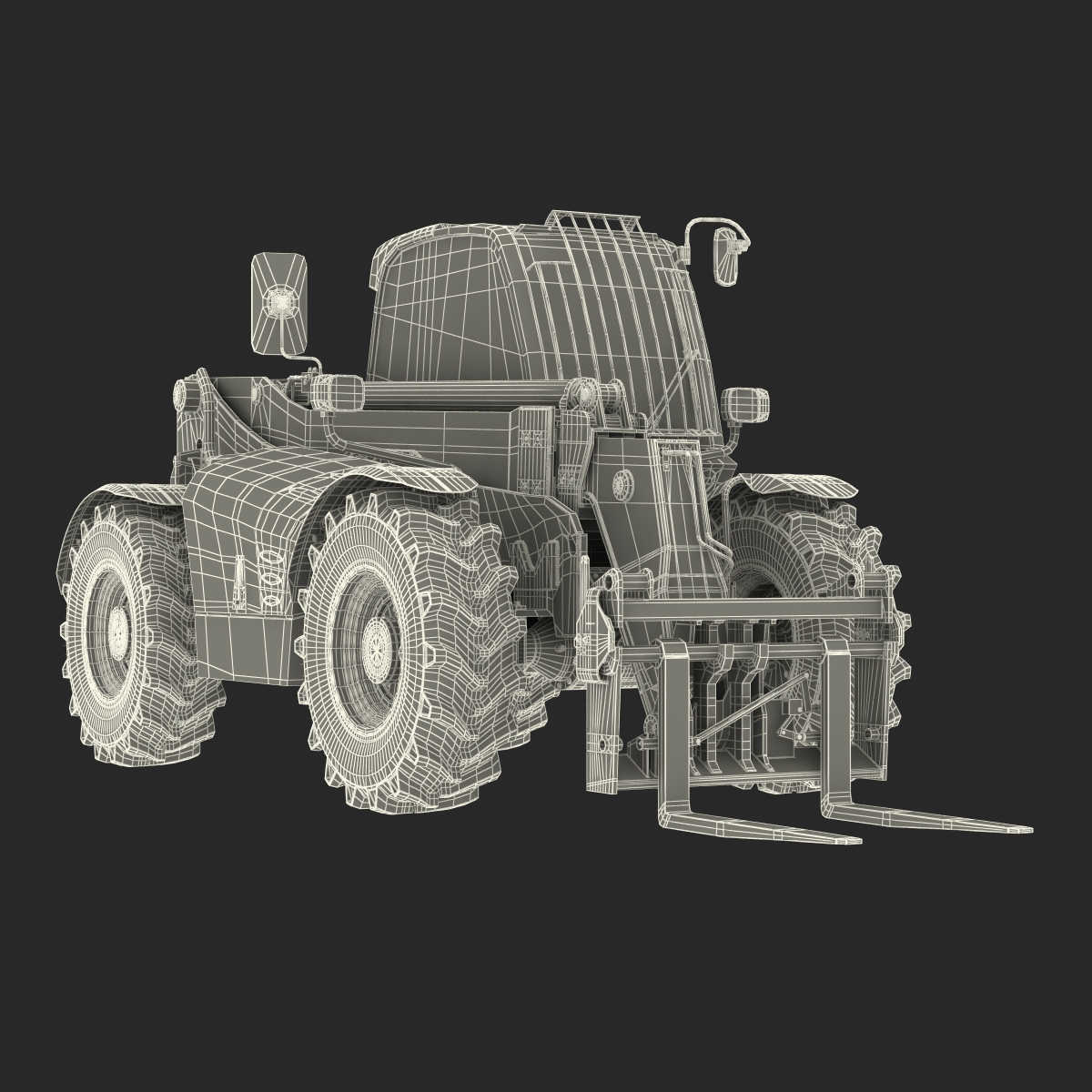 Telescopic Handler Forklift Generic Rigged 3D