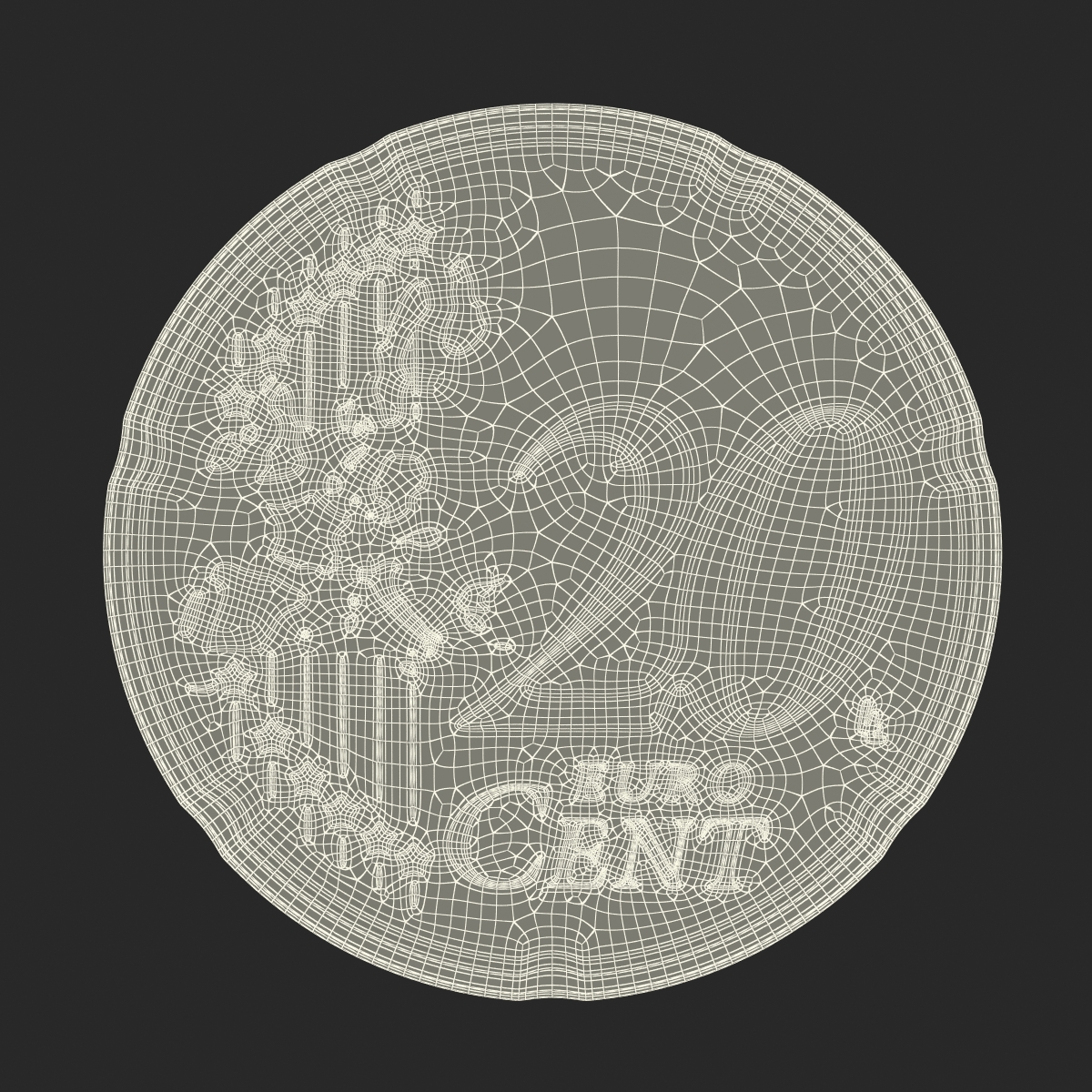 German Euro Coin 20 Cent 3D model