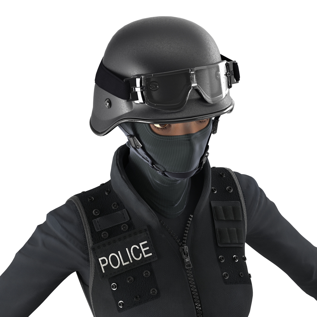 3D SWAT Woman Afro American 3