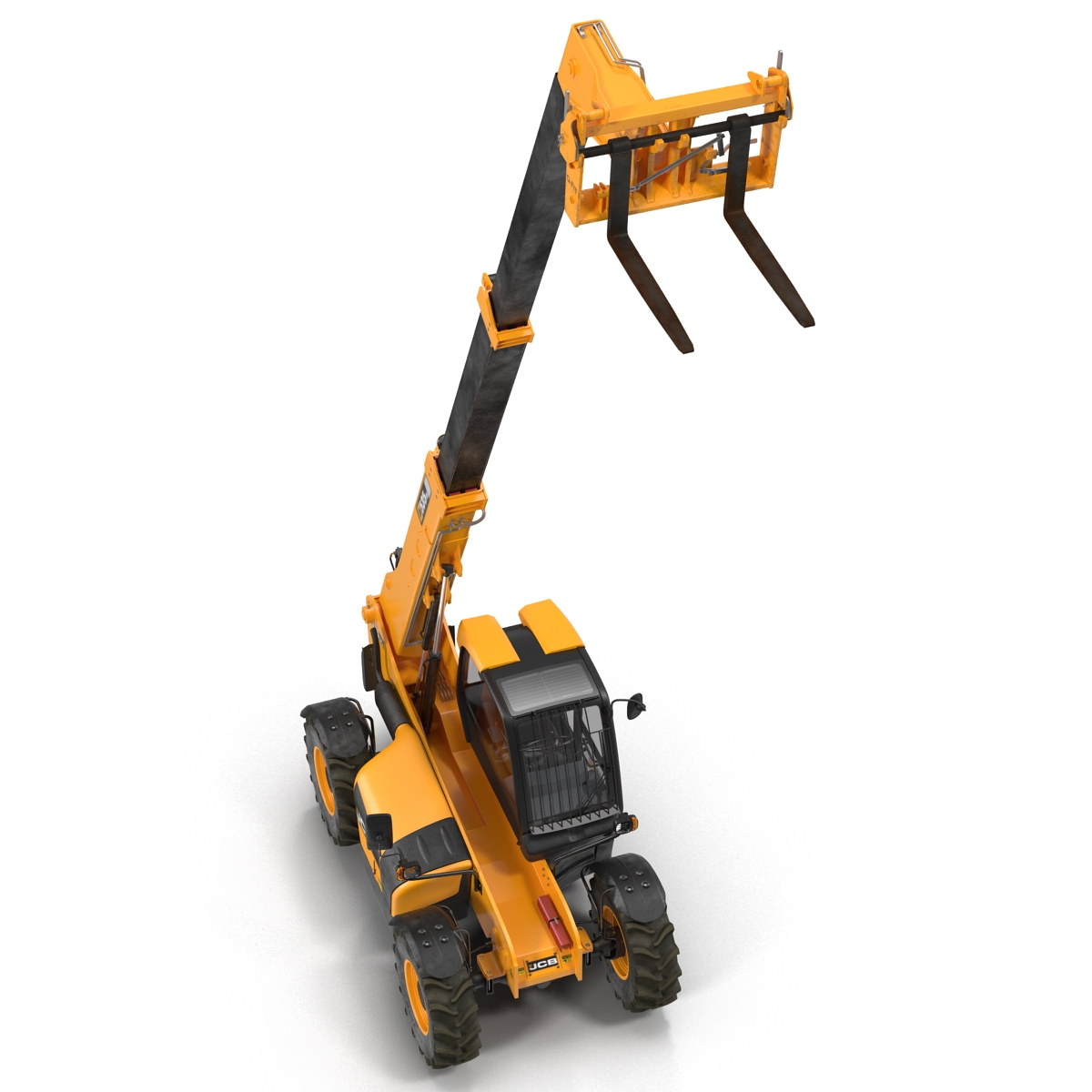 Telescopic Handler Forklift JCB 535 95 Orange Rigged 3D