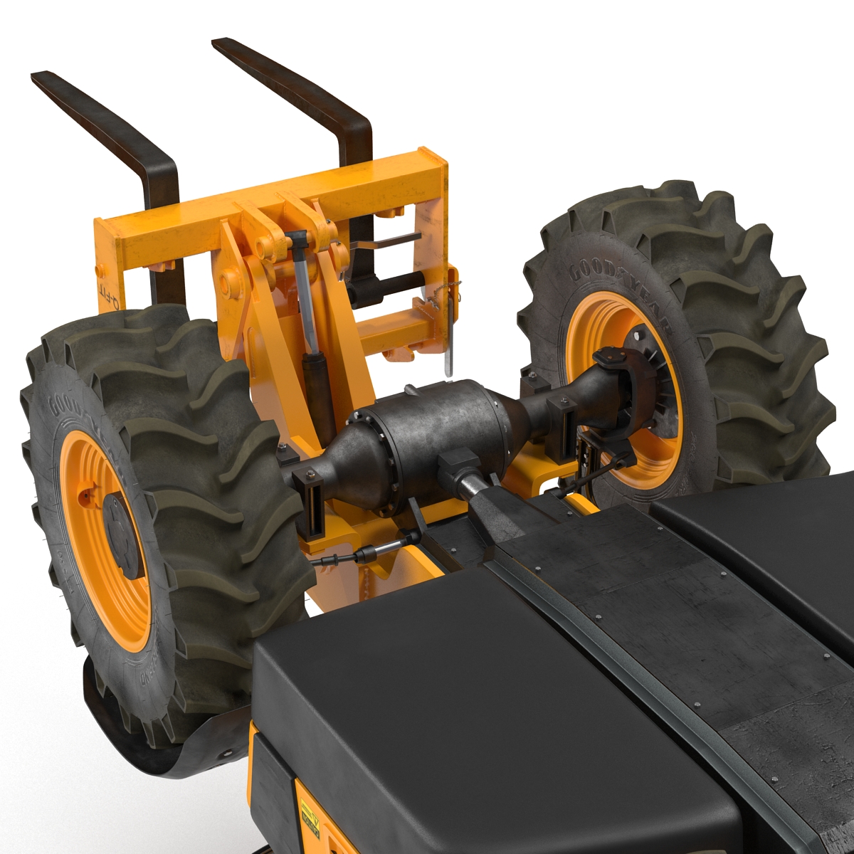 Telescopic Handler Forklift JCB 535 95 Orange Rigged 3D