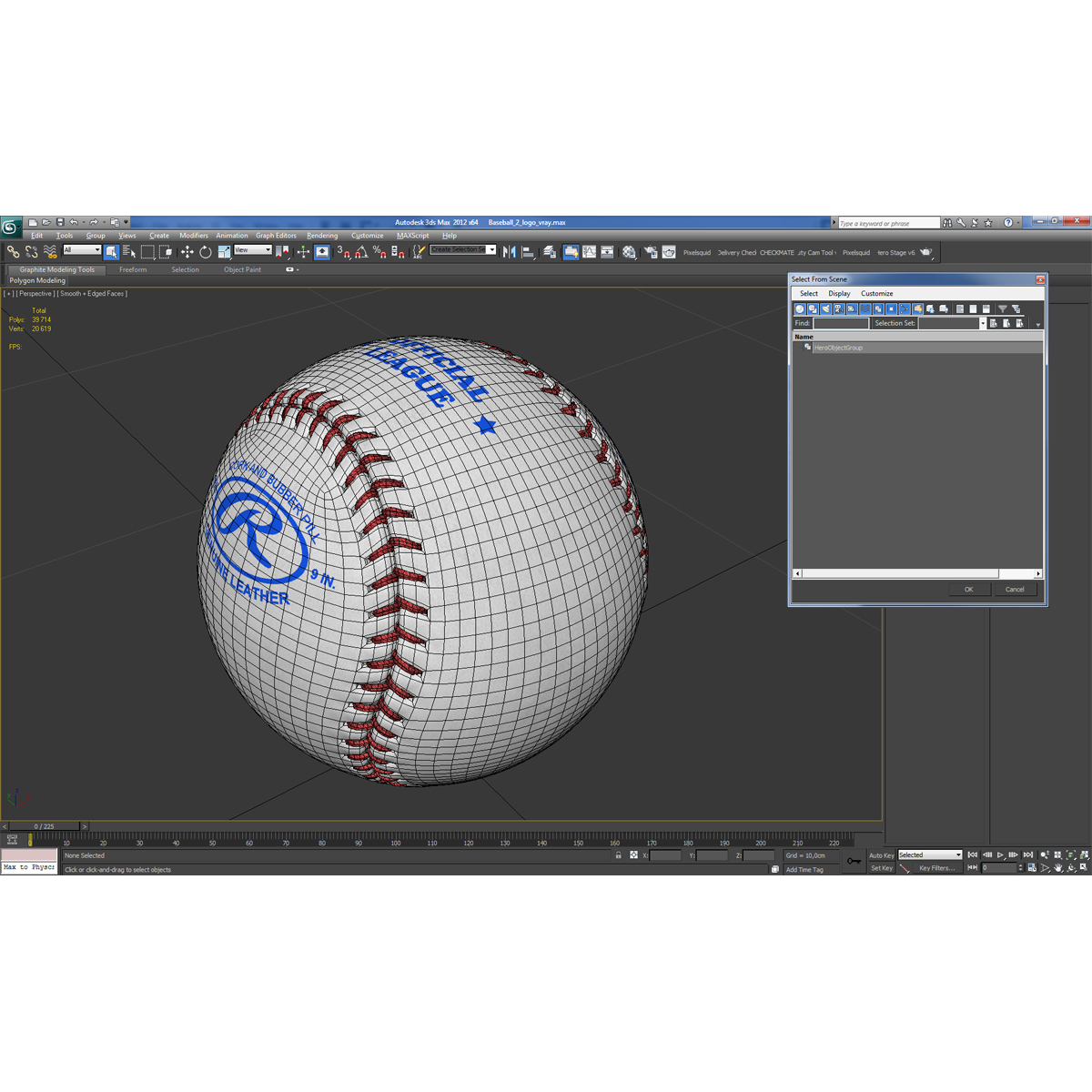 Baseball Ball Rawlings 3D