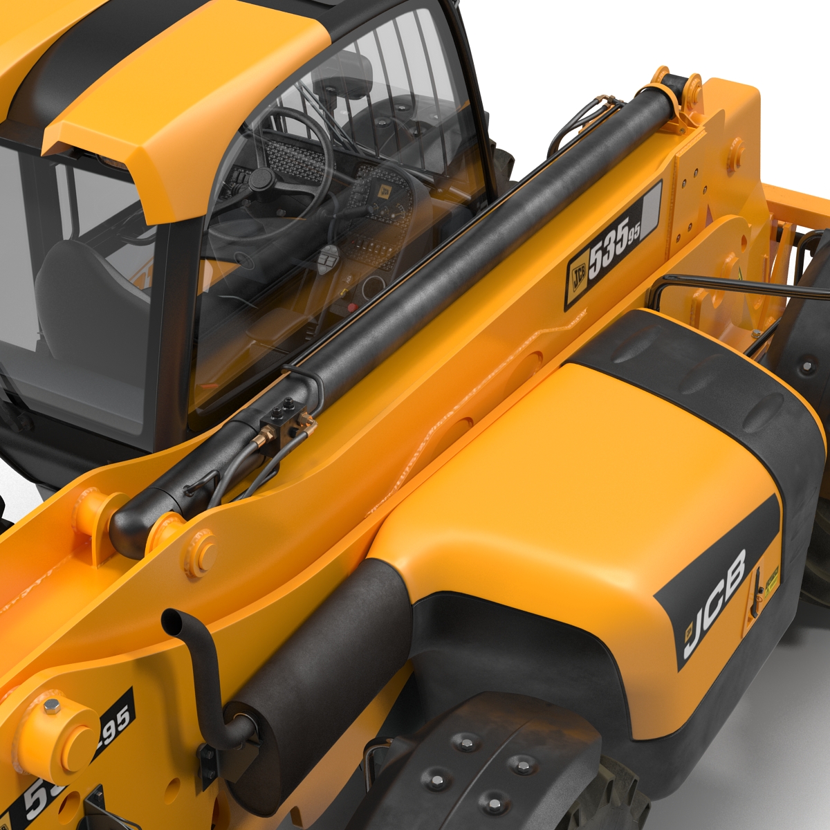 3D model Telescopic Handler Forklift JCB 535 95 Orange