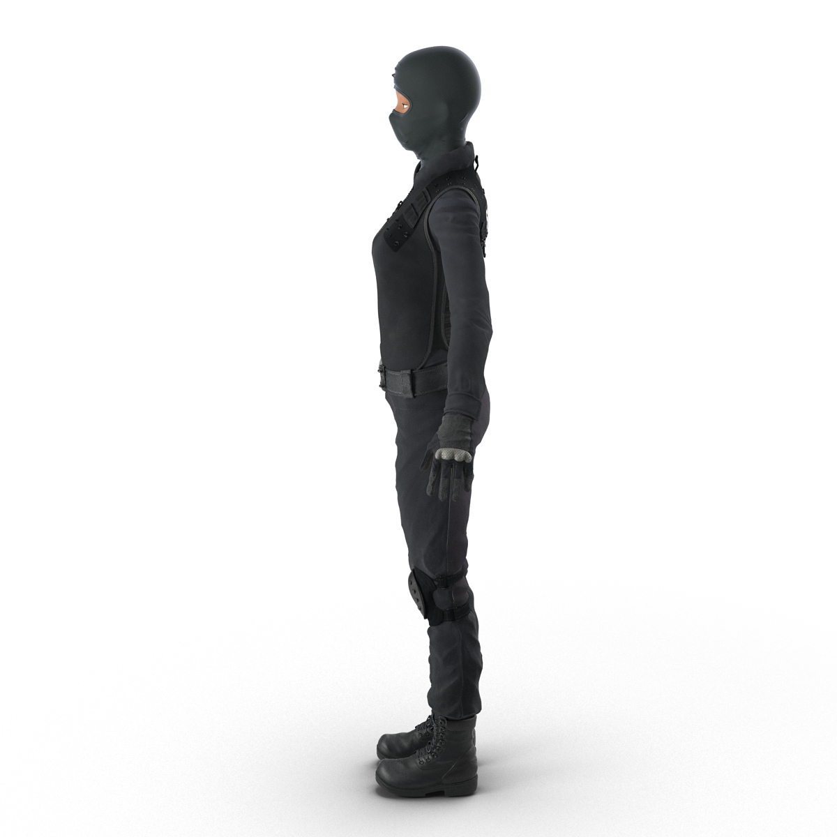 3D SWAT Woman Afro American 4