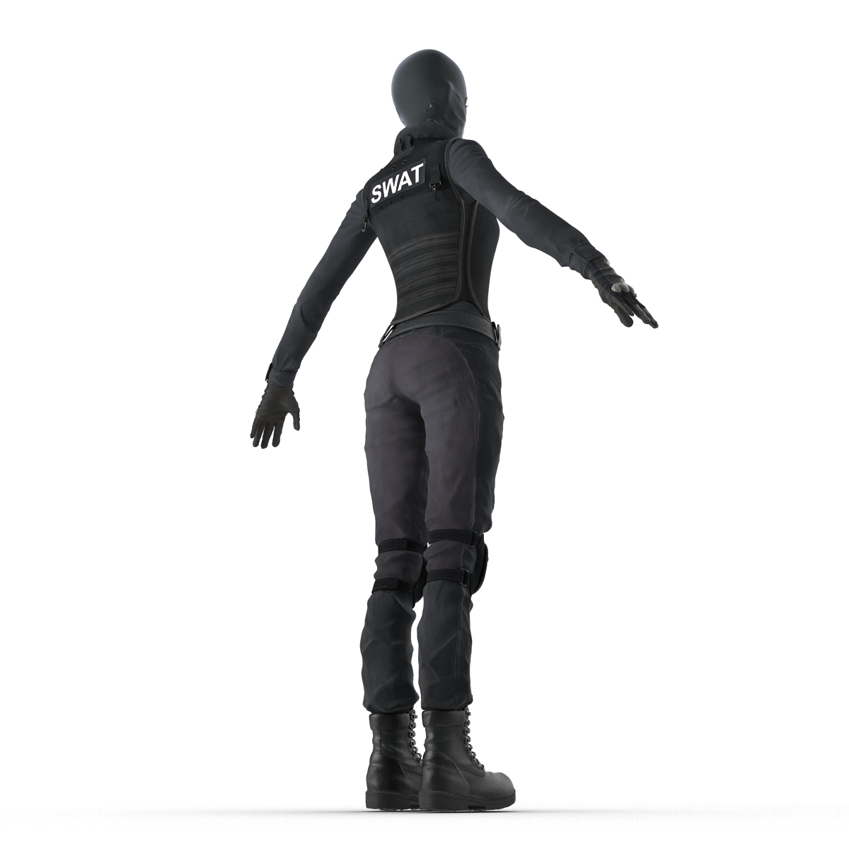 3D SWAT Woman Afro American 4