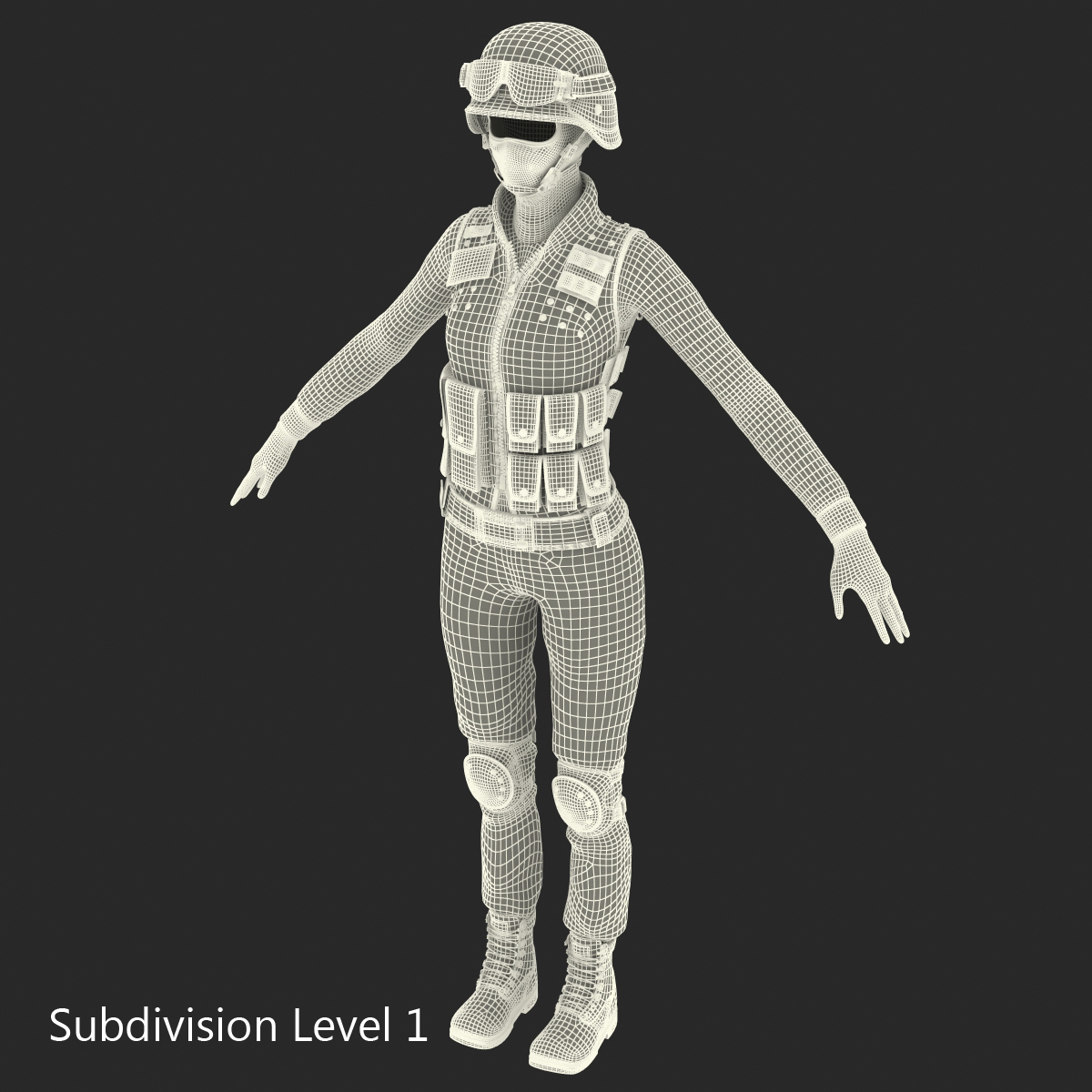 3D model SWAT Woman Unifirm 2