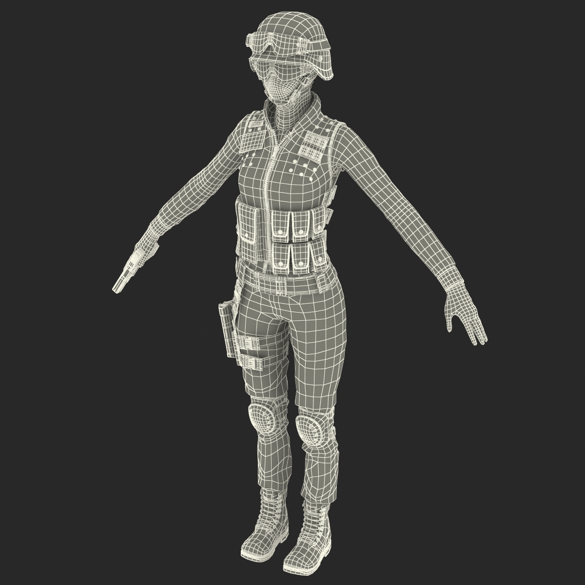 3D SWAT Woman European Rigged