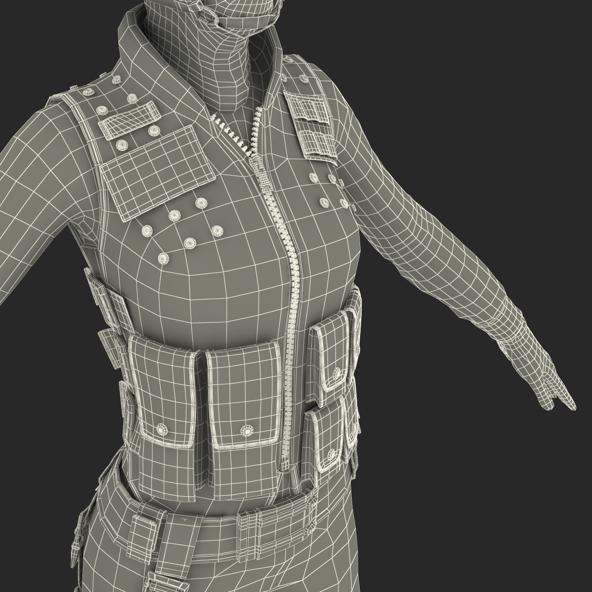 3D SWAT Woman European Rigged