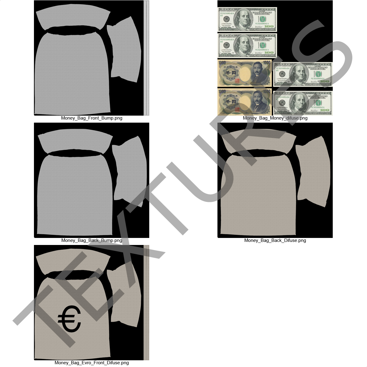 Money Bag Euro 3D model