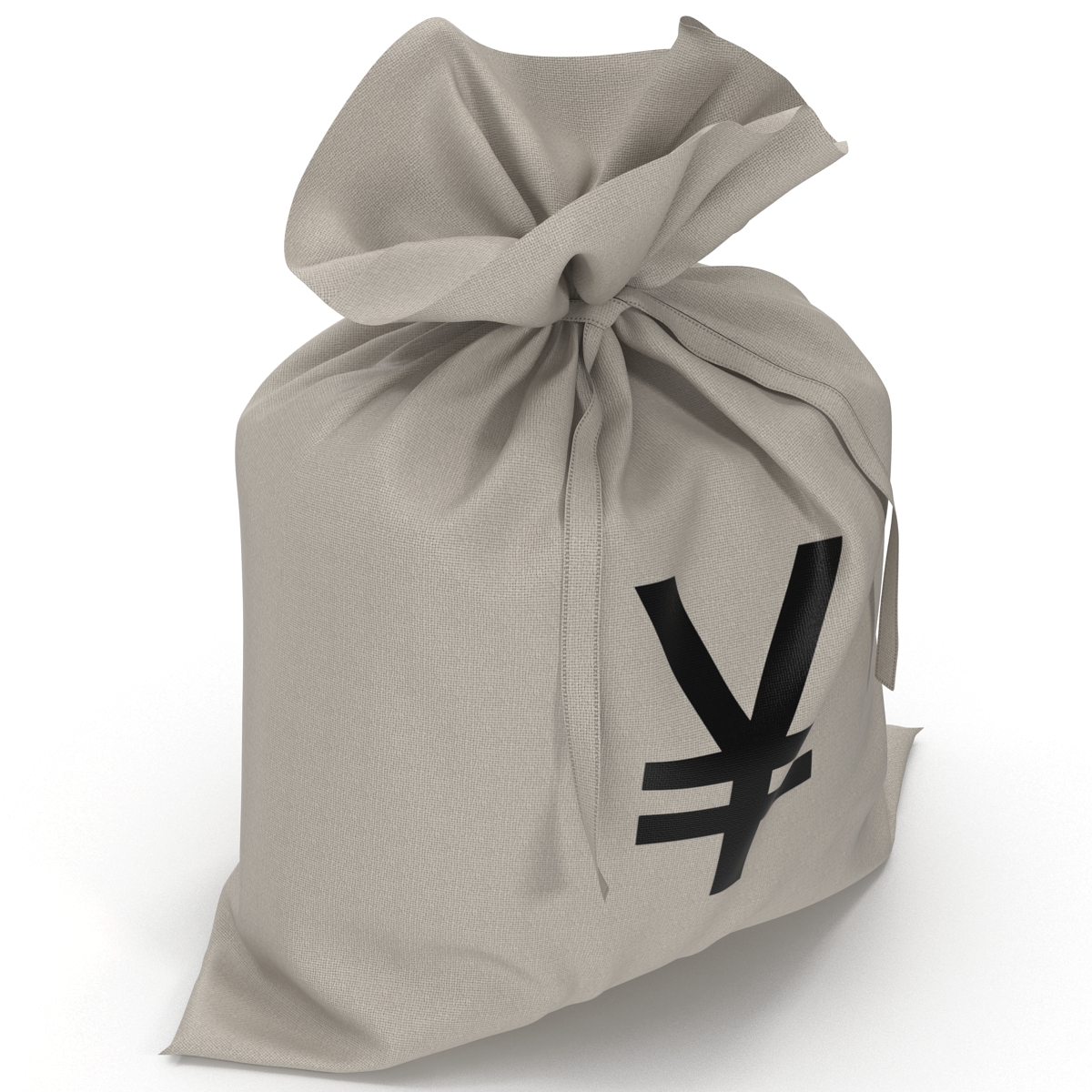 3D Money Bag Yen model