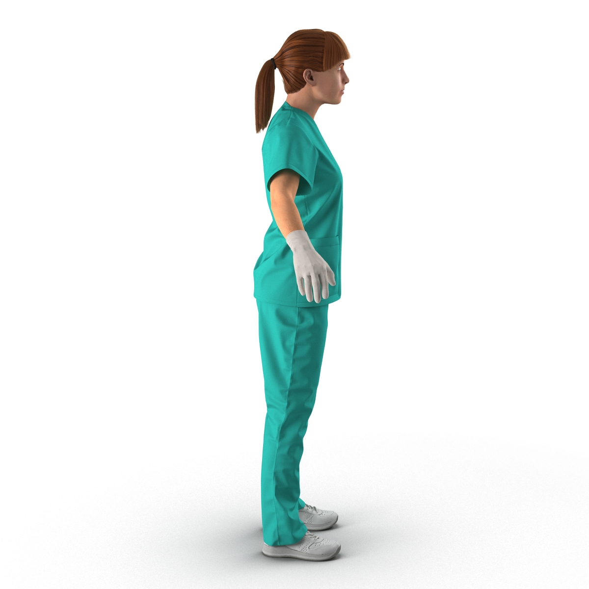 3D Female Caucasian Surgeon Rigged 2 model