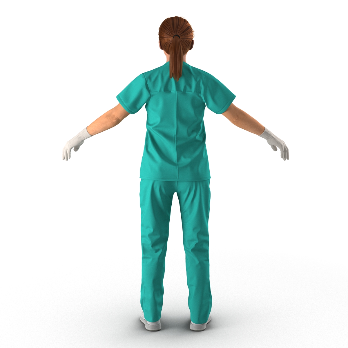 3D Female Caucasian Surgeon Rigged 2 model