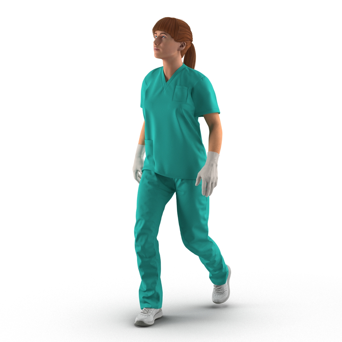 3D Female Caucasian Surgeon Rigged 2 model