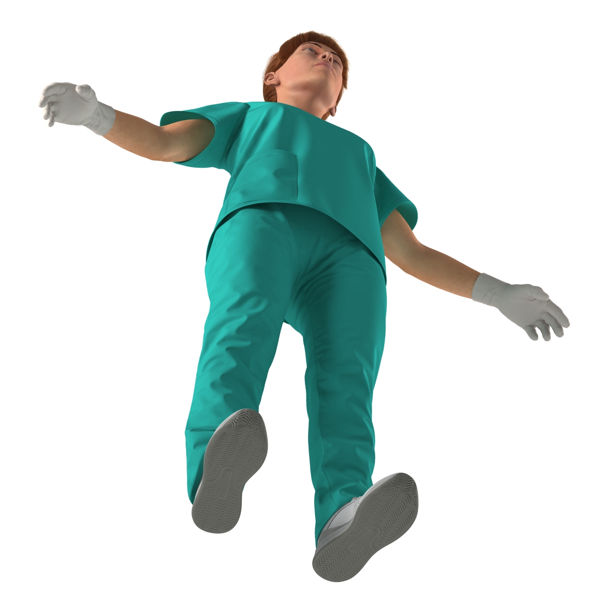 3D Female Caucasian Surgeon Rigged 2 model