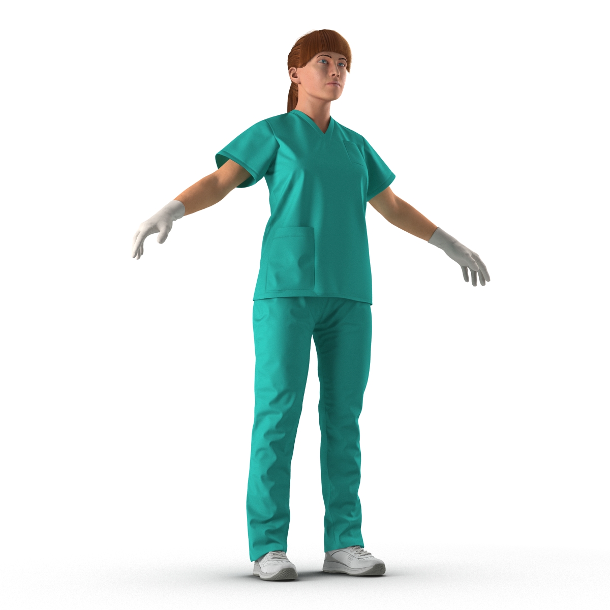 3D Female Caucasian Surgeon Rigged 2 model