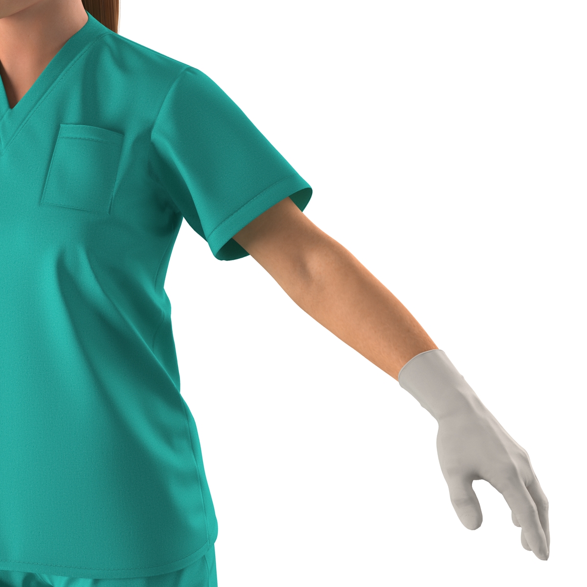 3D Female Caucasian Surgeon Rigged 2 model