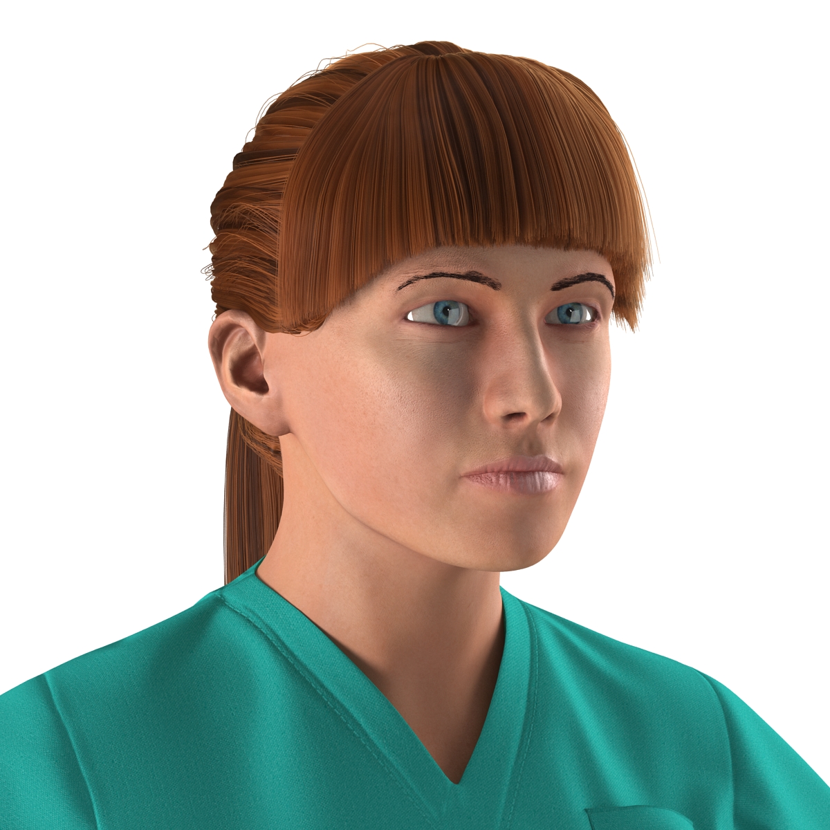 3D Female Caucasian Surgeon Rigged 2 model