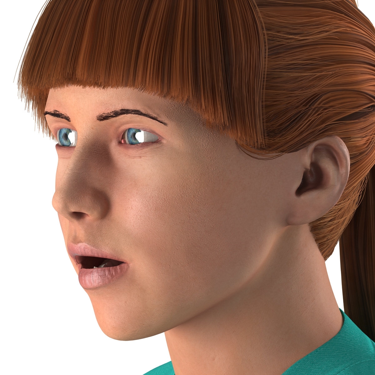 3D Female Caucasian Surgeon Rigged 2 model