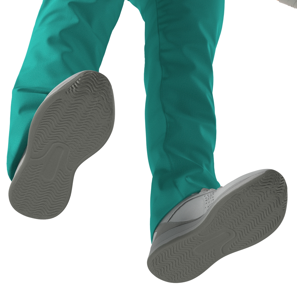 3D Female Caucasian Surgeon Rigged 2 model