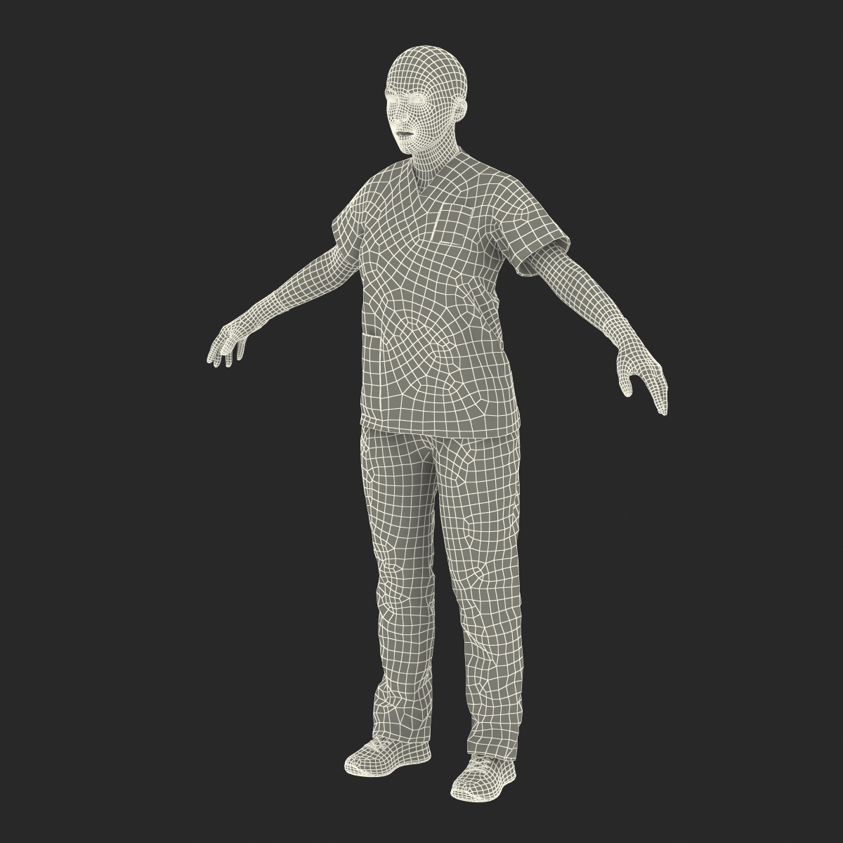 3D Female Caucasian Surgeon Rigged 2 model