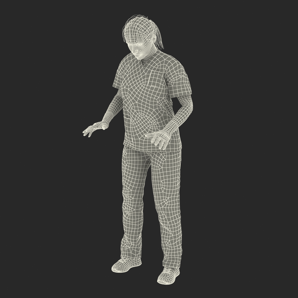 3D Female Caucasian Surgeon Rigged 2 model