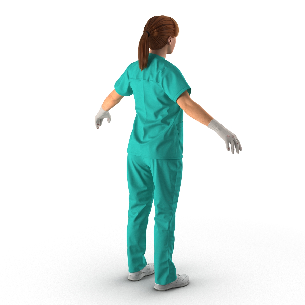 Female Caucasian Surgeon with Blood Rigged 3 3D model