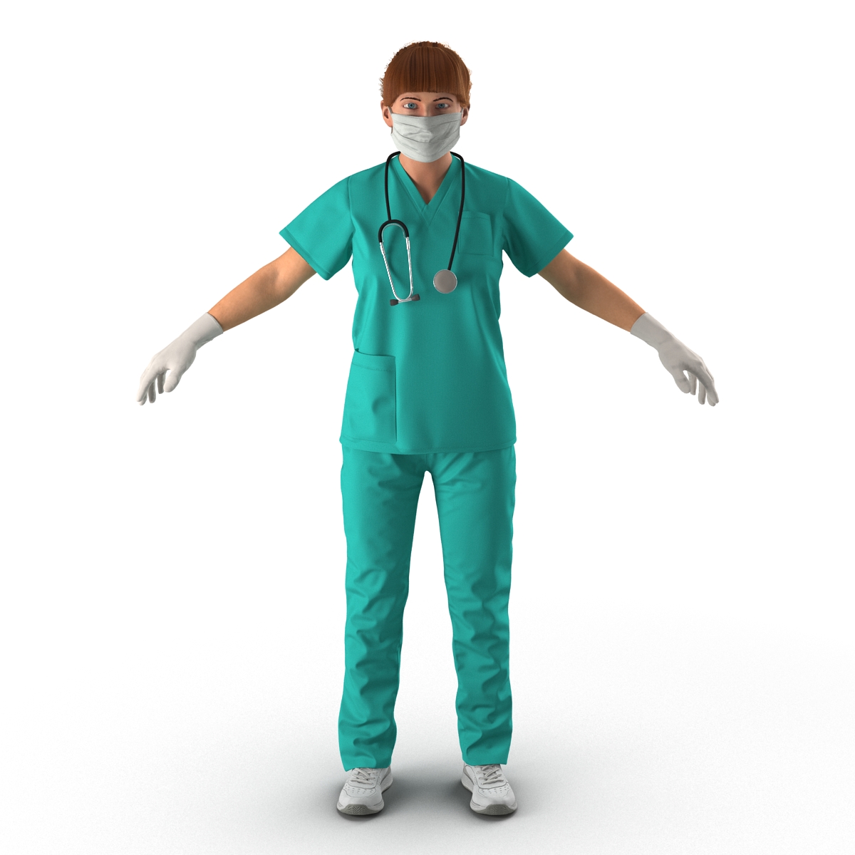 Female Caucasian Surgeon 3D model