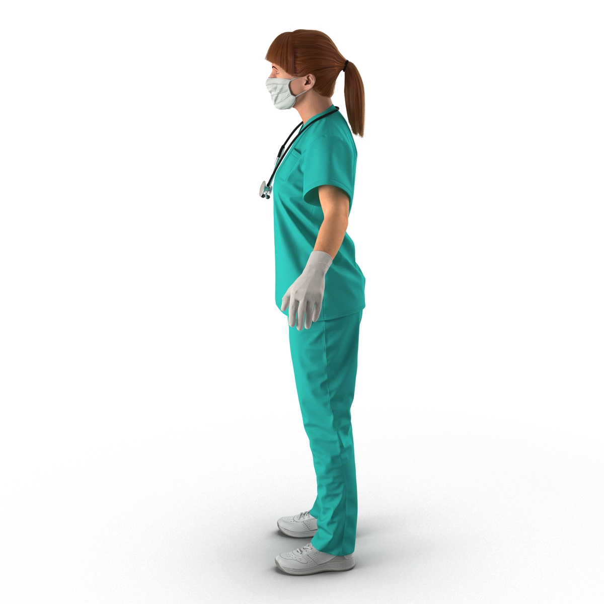 Female Caucasian Surgeon 3D model