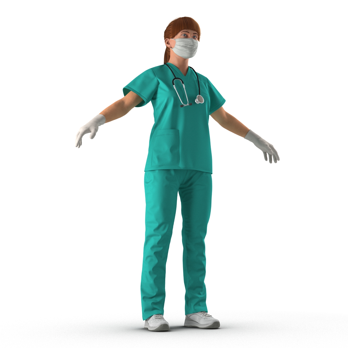 Female Caucasian Surgeon 3D model