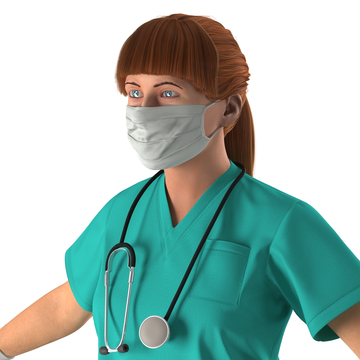 Female Caucasian Surgeon 3D model