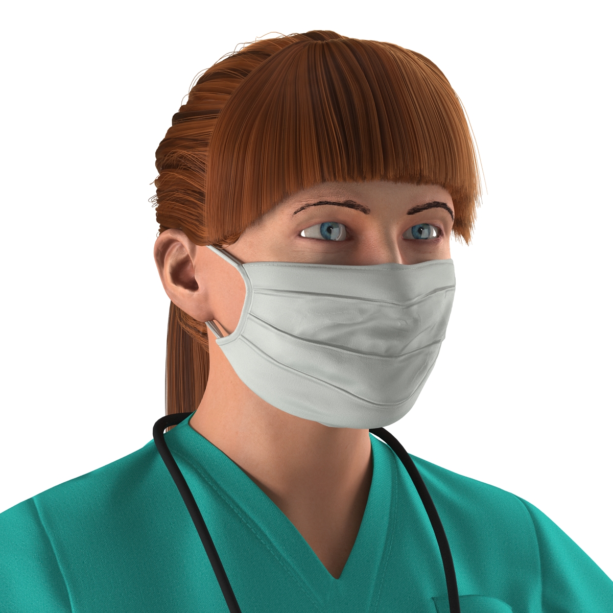 Female Caucasian Surgeon 3D model