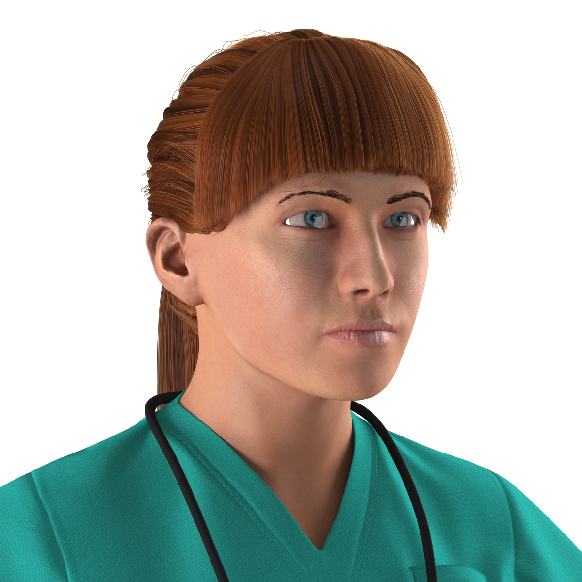 Female Caucasian Surgeon 3D model