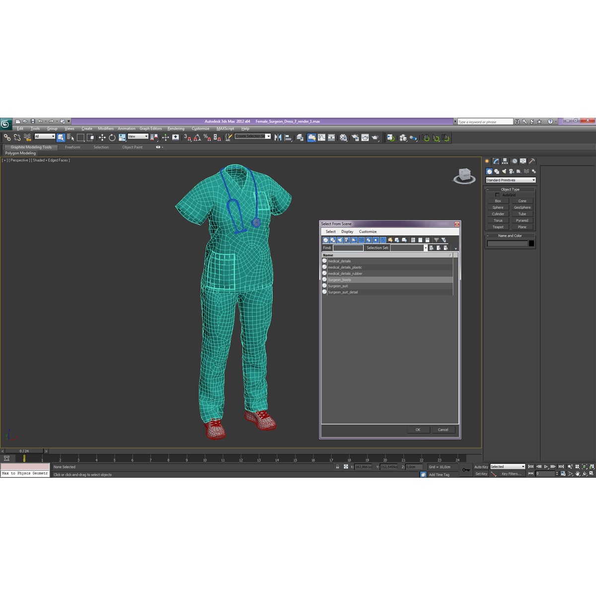 Female Surgeon Dress 7 3D